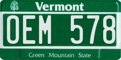 VT license plate OEM578