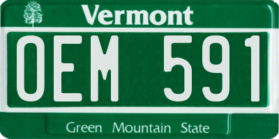 VT license plate OEM591