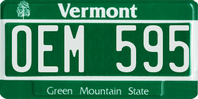 VT license plate OEM595