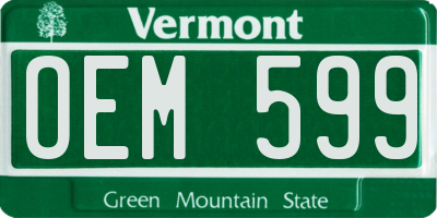 VT license plate OEM599