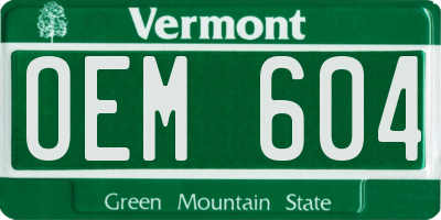 VT license plate OEM604