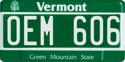 VT license plate OEM606