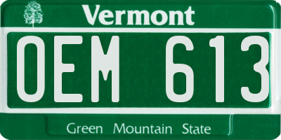 VT license plate OEM613