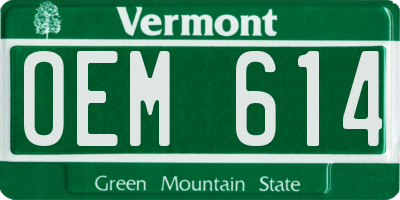 VT license plate OEM614