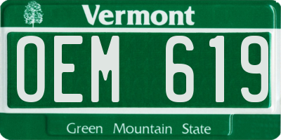 VT license plate OEM619