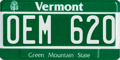 VT license plate OEM620