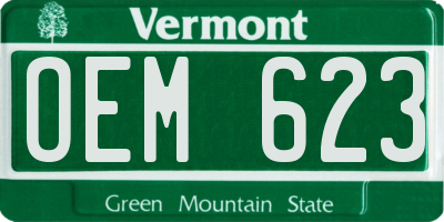 VT license plate OEM623