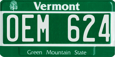 VT license plate OEM624