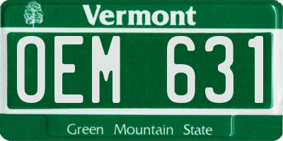 VT license plate OEM631