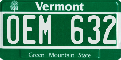 VT license plate OEM632