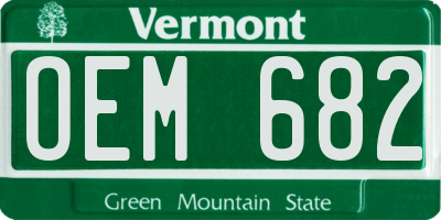 VT license plate OEM682
