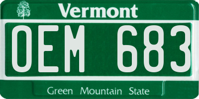 VT license plate OEM683