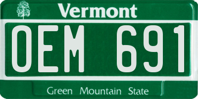VT license plate OEM691