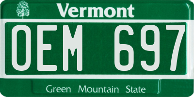 VT license plate OEM697