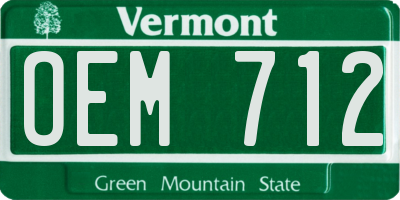 VT license plate OEM712