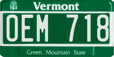 VT license plate OEM718