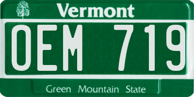 VT license plate OEM719