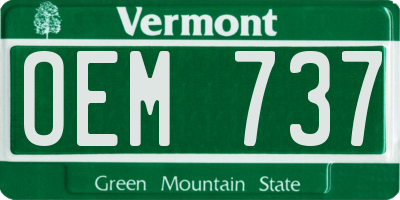 VT license plate OEM737