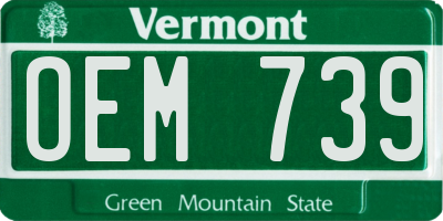 VT license plate OEM739