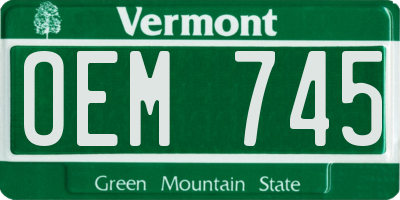 VT license plate OEM745