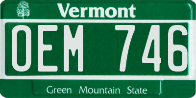VT license plate OEM746