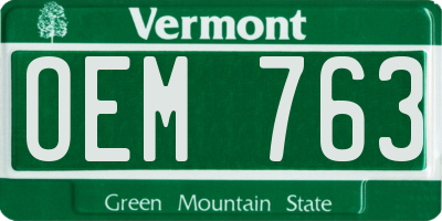 VT license plate OEM763