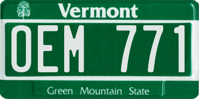 VT license plate OEM771