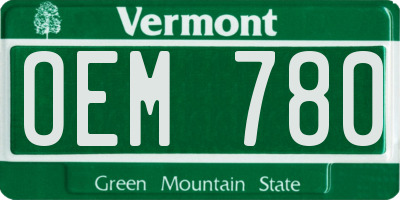 VT license plate OEM780
