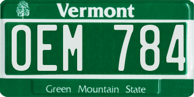 VT license plate OEM784