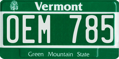 VT license plate OEM785