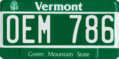 VT license plate OEM786