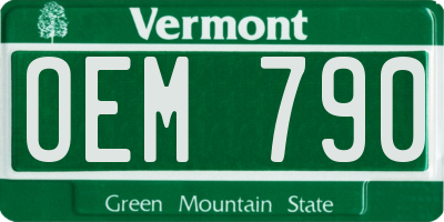 VT license plate OEM790