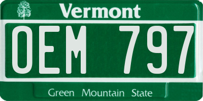 VT license plate OEM797