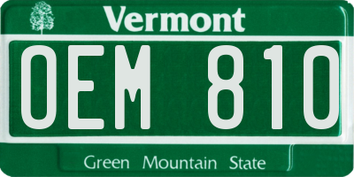 VT license plate OEM810