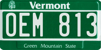 VT license plate OEM813