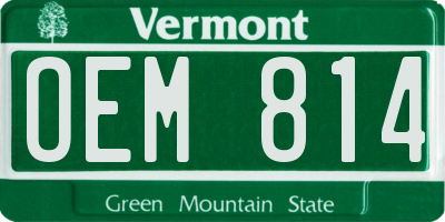 VT license plate OEM814