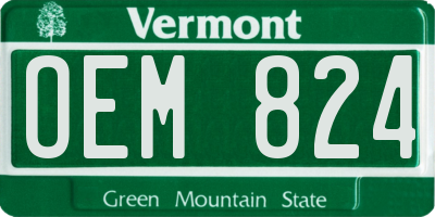 VT license plate OEM824