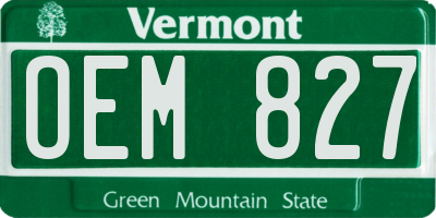 VT license plate OEM827