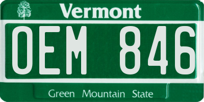 VT license plate OEM846