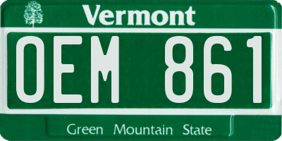 VT license plate OEM861