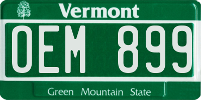 VT license plate OEM899