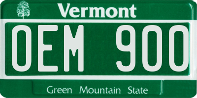 VT license plate OEM900