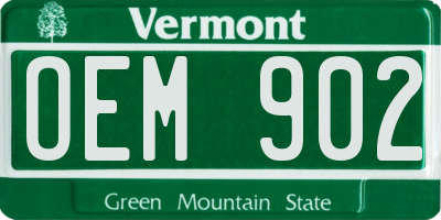 VT license plate OEM902