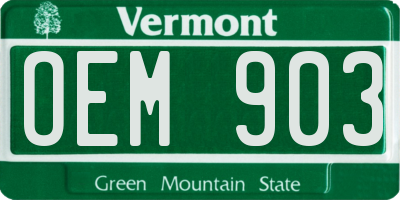 VT license plate OEM903