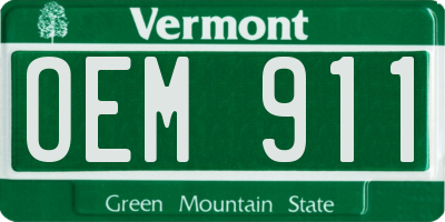 VT license plate OEM911