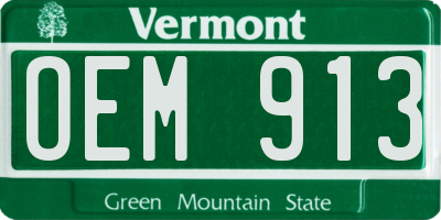 VT license plate OEM913