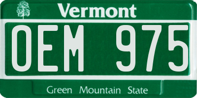 VT license plate OEM975