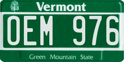 VT license plate OEM976