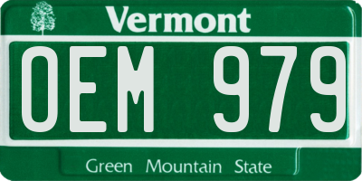 VT license plate OEM979