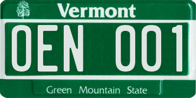 VT license plate OEN001